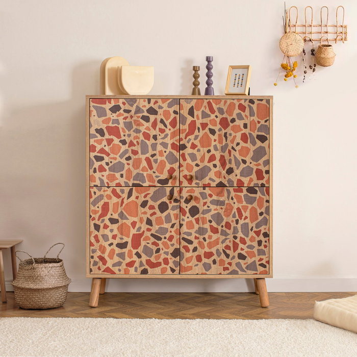 Hanah Home Armario Multiusos Pebble 95x111x36cm Tablero de Partículas Melamina